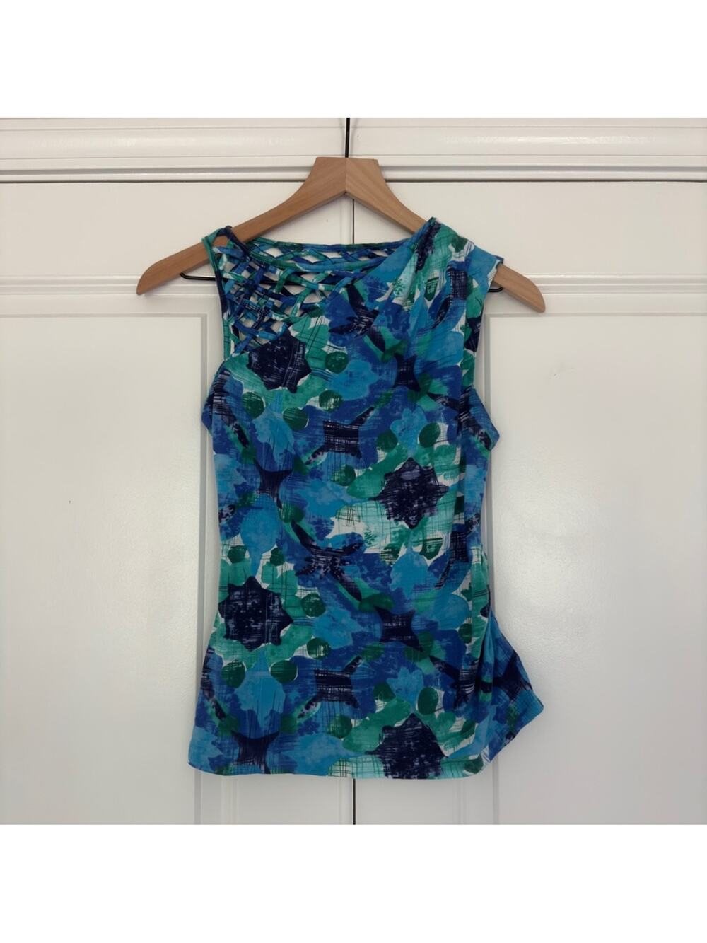 Anthropologie Vanessa Virginia Ruched Side Tank Top Sleeveless Pima Cotton Blend